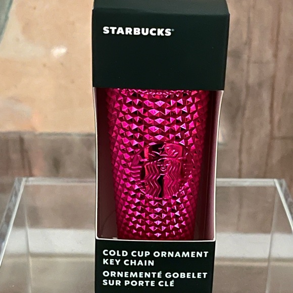 💕💛NEW 🌟 Set of 2 Starbucks 2022 Holiday Metallic Bling Tumbler Keychains - Picture 5 of 6